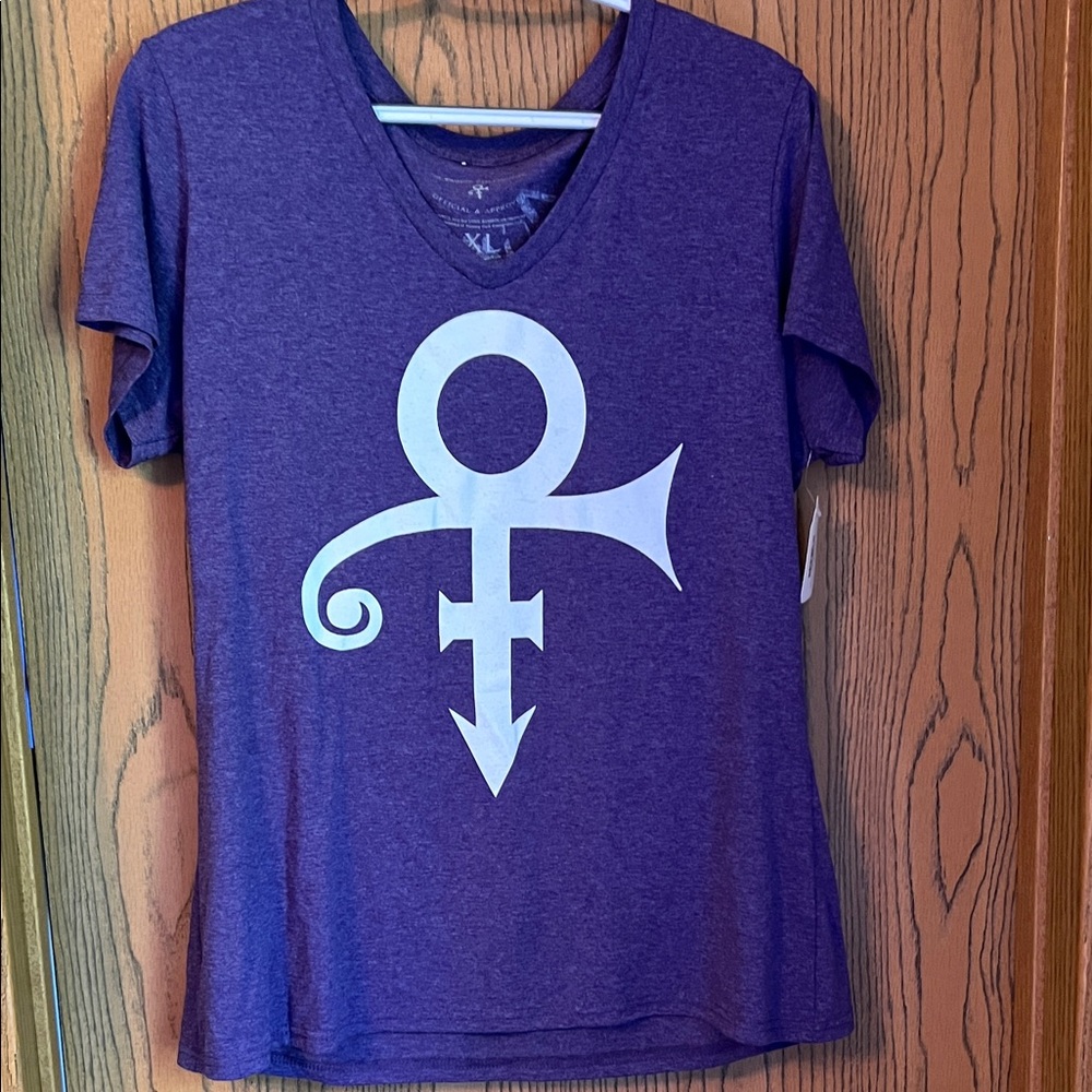 Purple V-Neck Graphic Tee